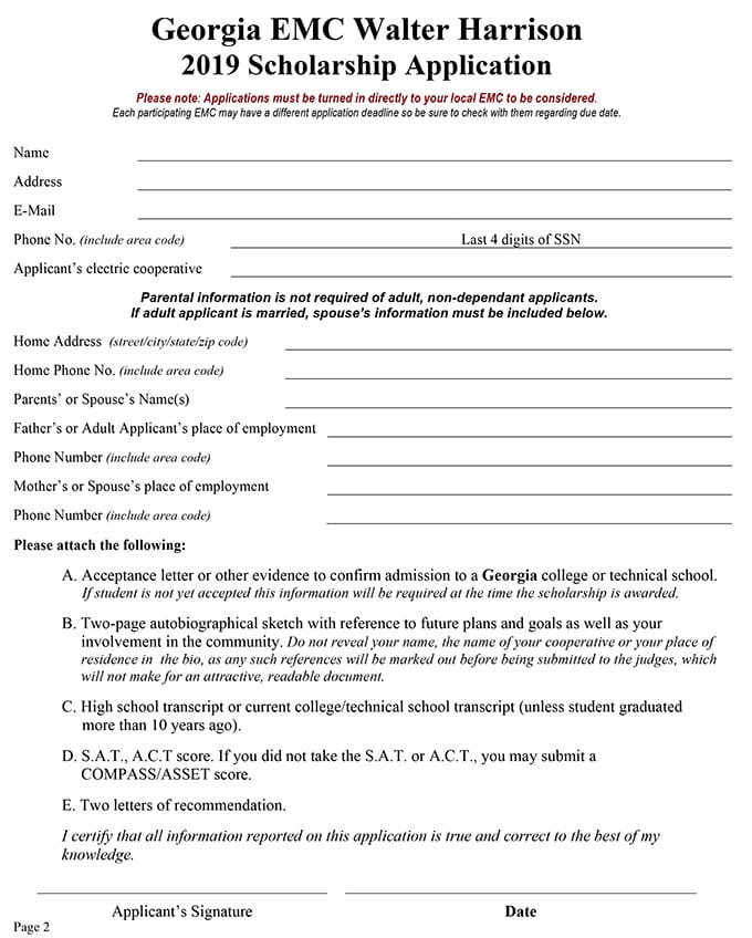 cv for a scholarship application