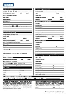 free blank rental application form
